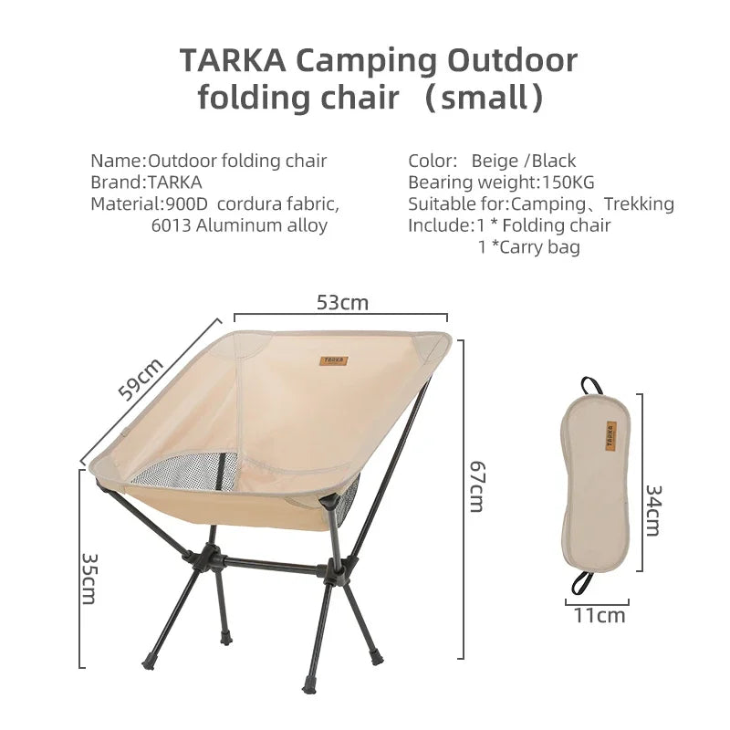 TARKA Camping Chairs Ultralight Folding Chairs Seat Foldable Moon Chair Garden Picnic Beach Picnic Lightweight Backpacking Chair